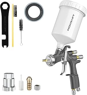 D1 LVLP Air Spray Gun Basic Kit, Ease of use, Paint Gun for Cars & House DIY Painting, 1.3mm Nozzle, with Paint Sprayer Accessories