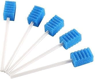 Disposable Oral Swabs, Sterile Dental Sponge Swabsticks Unflavored for Mouth or Gum Cleaning - 100 Count