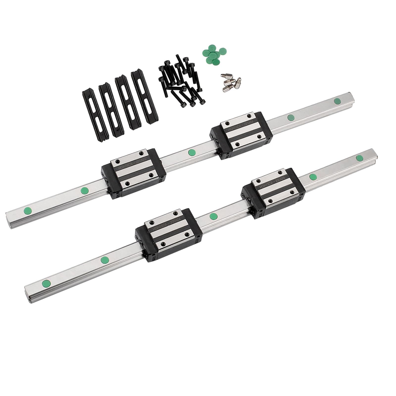 200MM Linear Rail 2PCS HGR15 Linear Guide Rail HGH15 Linear Slide Rail with 4...