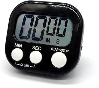 Magnetic Kitchen Timer Clock Digital Visual Timer Bright Display Count Down Stopwatch Loud Beep Sound Alarm Back Stand for Cooking Shower Bathroom Brushing Teeth Teacher Student - Black