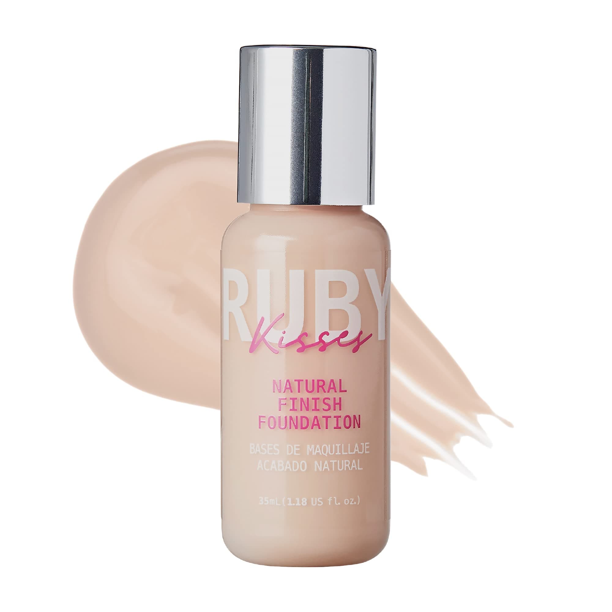 Ruby Kisses Liquid Foundation Medium Coverage, Lightweight, Natural Finish, Face Makeup for All Skin Type, Korean Makeup (Fair Ivory)