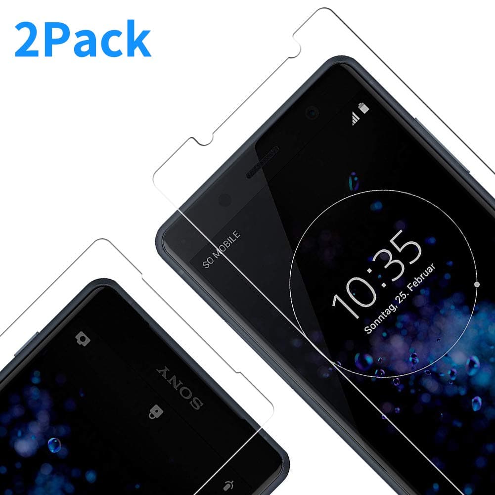 Vkaiy Screen Protector for Sony Xperia XZ2 Compact, [2 Pack] Ultra Clear Tempered Glass 9H Hardness 3D Touch Compatible Anti-scratch, Anti-oil, Anti-bubbles Film for Sony Xperia XZ2 Compact