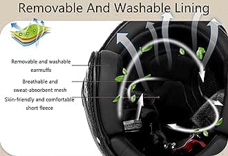 Retro Open Face Motorbike Helmet with Bluetooth, Leather Jet Helmet with Personalized Goggles, DOT Approved 3/4 Motorcycle Half Helmet, Crash Helmet for Adult Men and Women