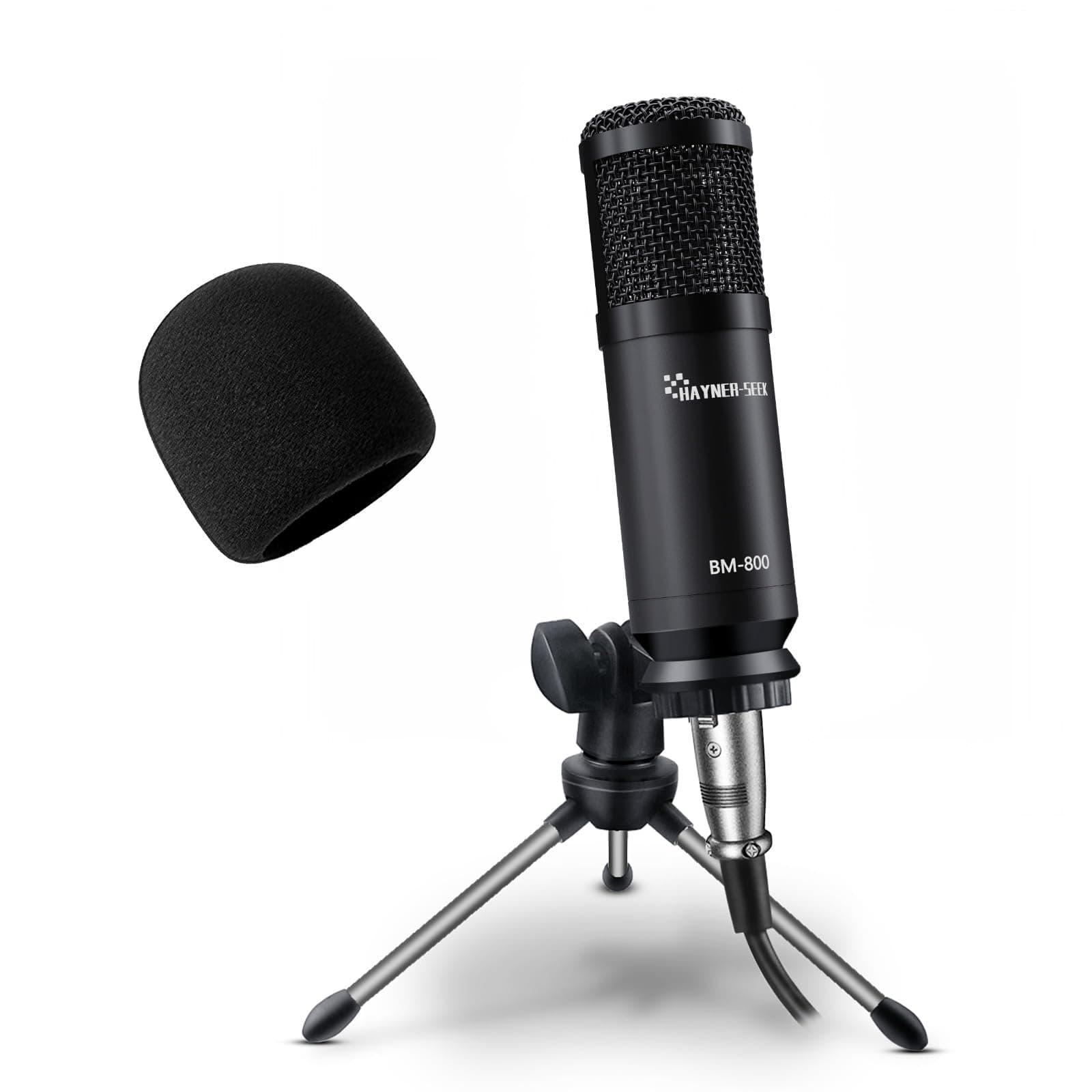 Podcast Studio Microphone Condenser Mic Podcast Equipment Bundle with 3.5mm Audio XLR Cable