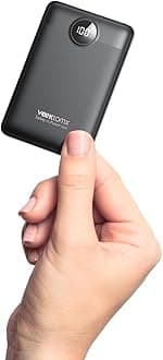 VEEKTOMX Small Portable Charger, Mini Power Bank 10000mAh, PD 22.5W Fast Charging USB-C Battery Bank, Travel Essentials Dual Voltage External Portable Powerbank for iPhone/Samsung/Google Pixel, BlackClimatePartner certified