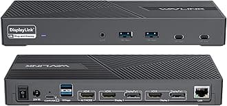WAVLINK DisplayLink Docking Station Triple Monitor 4K@60Hz for 3 Monitors, 100W Charging for Thunderbolt 5/4/3, USB C M1-M5 Mac/MacBook Neo/Windows- 3 HDMI, 2 DP, 6 USB Ports, 160W Power, LAN, Audio