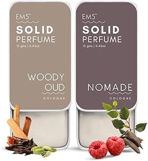 Combo Pack of Alcohol Free Solid Perfumes | Woody Oud & Nomade for Men & Women | Non-Greasy Cologne | Strong & Lasting Fragrance | Gifting Pack for Him & Her