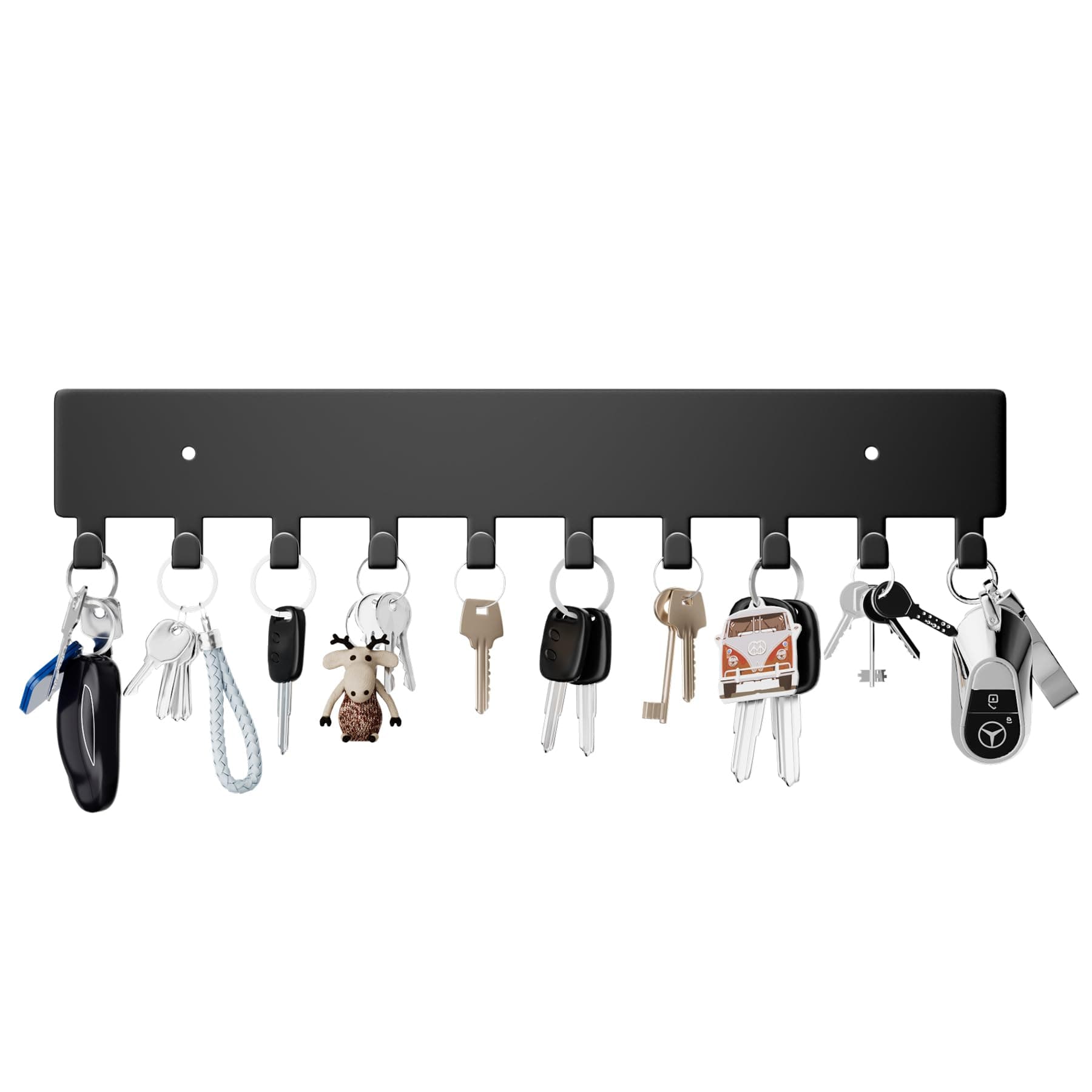– GTK Key Holder for Wall, Key Hooks with 10 Hooks, Wall Mounted Key Holder for Hallway, Self Adhesive Key Rack(Black)