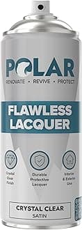 Polar Flawless Lacquer Spray - Protective Coating for Wood, Ceramic, Glass, Plastic & Metal - Scratch Resistant & UV Protection - Primer for DIY, Interior & Exterior - Satin Finish - Clear - 400ml
