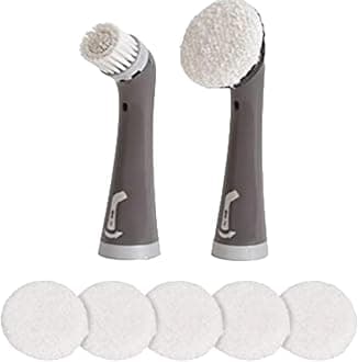 Reveal Power Scrubber Attachable Soft Bristle & Velcro Head with 6 Microfiber Pads for Cordless Electric Battery Powered Scrub Brush Ideal for Shoes/Sneakers/Car Trim/Tires/Furniture