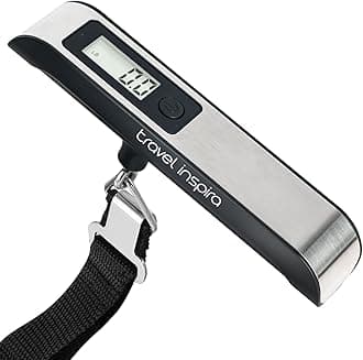 travel inspira Luggage Scale, Portable Digital Hanging Baggage Scale for Travel, Suitcase Weight Scale with Rubber Paint, 110 Pounds, Battery Included