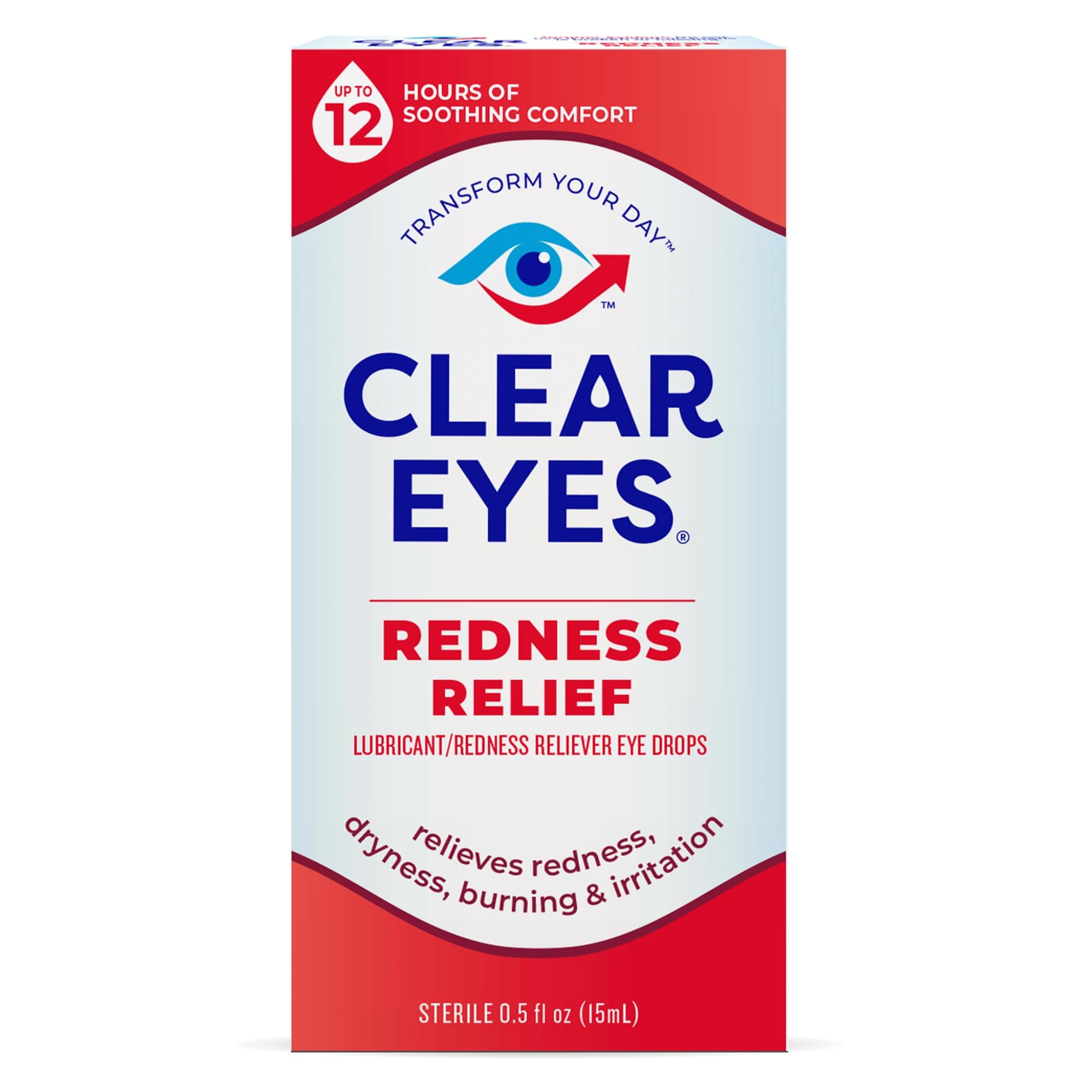Clear Eyes Redness Eye Relief Eye Drops, 0.5 fl oz (Pack of 1)