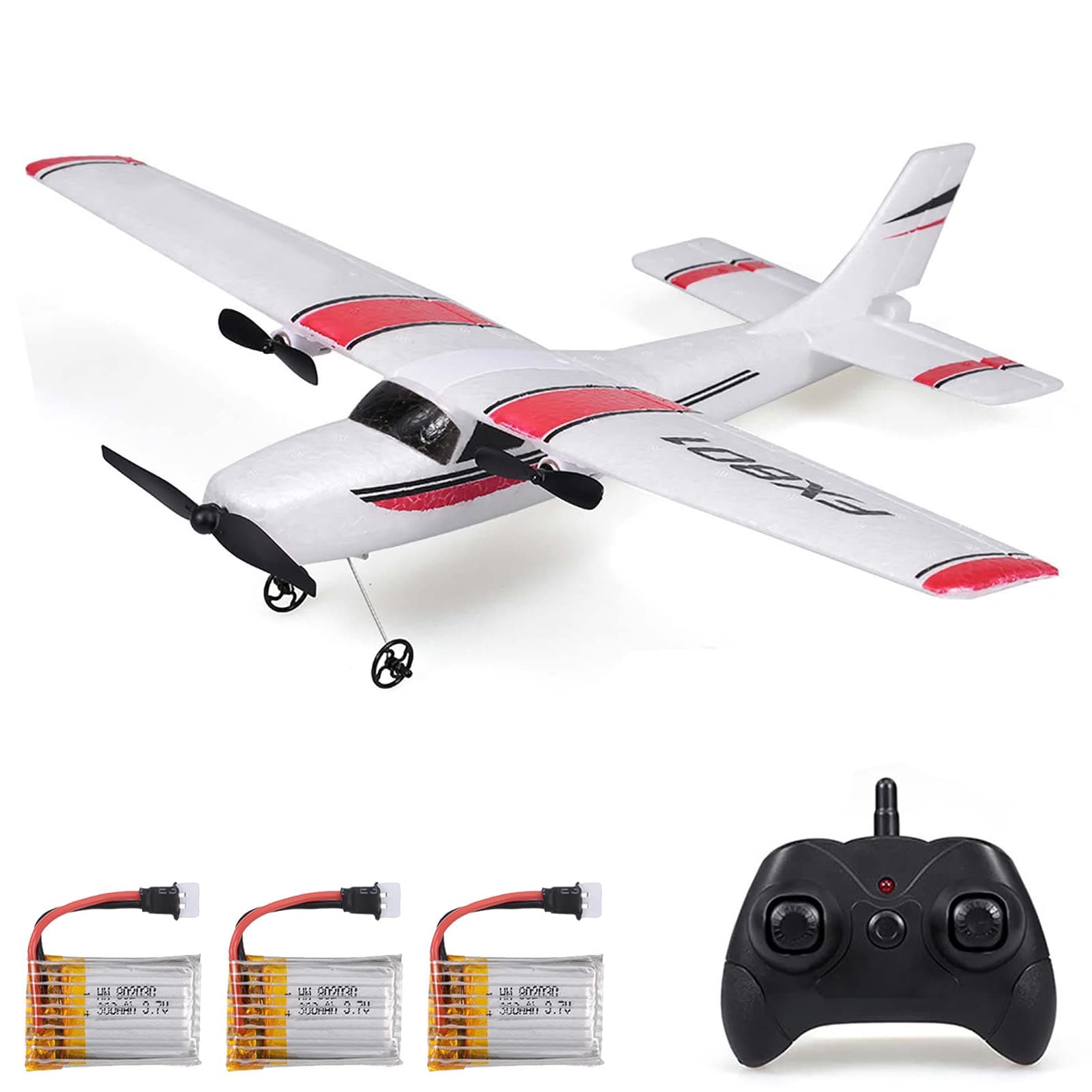 RC Plane, 2.4GHz 2 Channel Remote Control Airplane, EPP Foam RC Airplane, Fixed Wing RC Aircraft, Easy to Fly RC Glider with 3 Batteries for Adults and Beginners