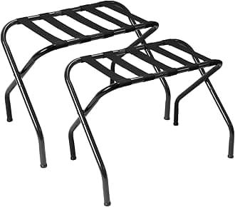 Luggage Rack, Pack of 2, Heavy-Duty Metal Suitcase Stand, X-Type Folding Luggage Stand, Luggage Holder for Guest Room, Bedroom, Hotel, Holds up to 110 lb, Black