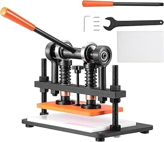 VEVOR Leather Cutting Machine, 10.2 x 5.9 in Embossing Plate Manual Die Cutter, 0.47 in Pressure Stroke Leather Embossing Machine, Dual Guide Shafts Die Cut Machine for Various of Materials