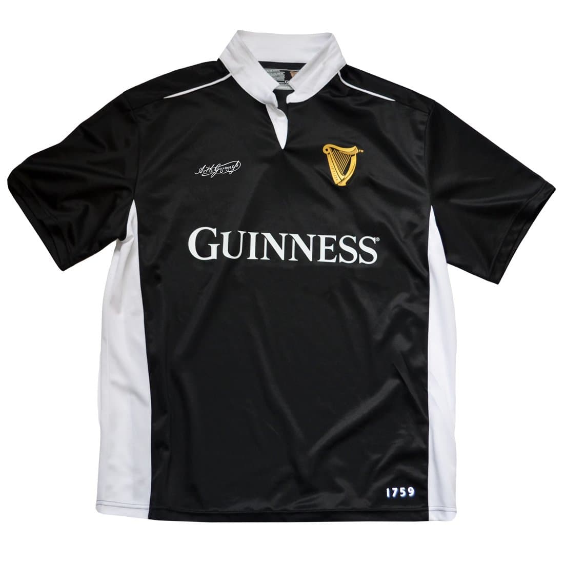 Black/White Performance Short Sleeve Rugby Shirt