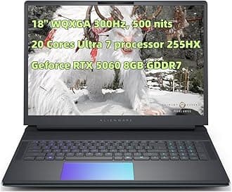New Alien.Ware Area-51 Gaming Laptop 18" WQXGA (2560x1600) 300Hz Display 20-Cores Ultra 7 Processor 255HX 32GB RAM 1TB SSD Geforce RTX 5060 8GB GDDR7 Graphics Thunderbolt Ethernet Wi-Fi 7 Win 11Home