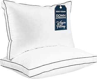 Utopia Bedding Bed Pillows for Sleeping Queen Size (Grey/White), Set of 2, Cooling Hotel Quality, Gusseted Pillow for Back, Stomach or Side Sleepers