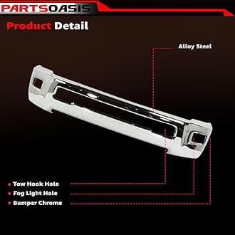 Evan Fischer Bumper for Ram 2500 3500 2011-2018 Front Chrome Steel w/Fog Light Holes w/o parking aid sensor holes Replaces # 68045698AB CH1002390