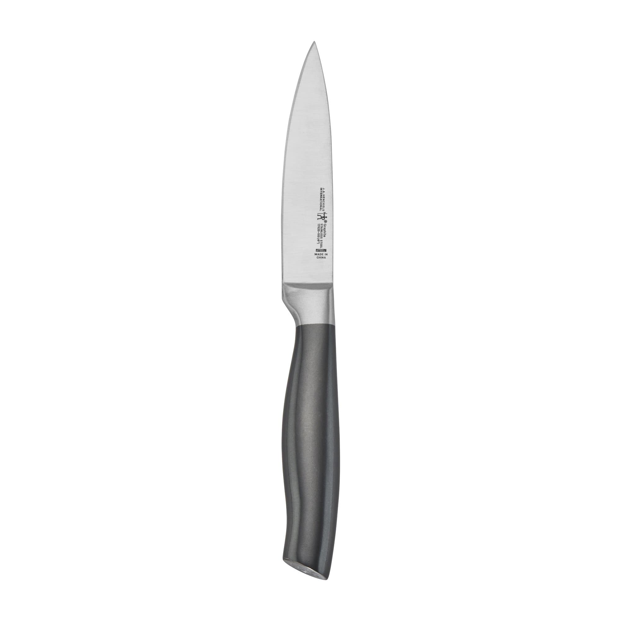 Graphite Razor-Sharp 4-inch Paring Knife, German Engineered Informed by 100+ Years of Mastery, Gray