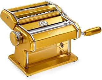 MARCATOMarcato Atlas Pasta Machine, Made in Italy, Black, Includes Pasta Cutter, Hand Crank, and Instructions Gold Metallic 1856600