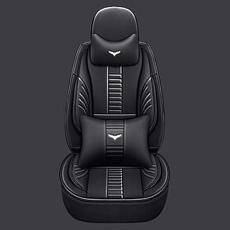 PongChan Luxury 2 Seats Car Seat Covers Protectors for Toyota Corolla Cross 2025, Back Storage Bag Design & Headrest Pillow & Lumbar Support Black & Black Line