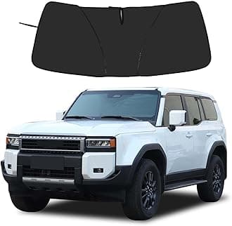 Windshield Sunshade Fit for Toyota Land Cruiser 250 Prado J250 LC250 2024+, Folding Car Sun Shade for Front Window, Auto Sun Protection Visors Blocks UV Rays and Keeps Vehicle Cool(Black)