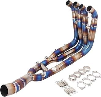 Motocycle Exhaust For B&MW S1000RR 2019-2024 S1000R 2021-2024 Exhaust System Slip On Motorcycle Headers Pipe Front Connector Tube Exhaust End Silencers(Titanium alloy 3)