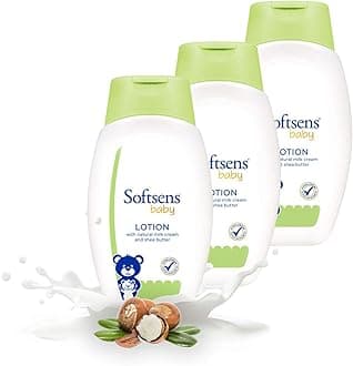 Softsens Baby Nourishing Lotion with Milk Cream & Shea Butter | No Paraben and Phthalates and No Harmful Chemicals for baby skin(200ml x Pack of 3, Green)