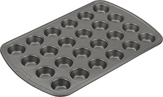 Mini Nonstick Steel 24‑Cup Muffin and Cupcake Pan with 1‑7/8-Inch Bite‑Size Cups, Gray