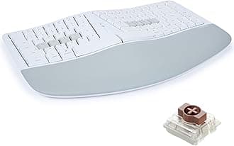 mWave Ergonomic Keyboard for Mac (White) | Mechanical Switches | Bluetooth & USB | Programmable | Backlit | macOS Modifiers & Hotkeys