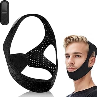 Chin Strap for Sleeping,Comfortable Anti Snoring Devices,Adjustable Breathable Chin Strap for CPAP Users for Men and Women,Simple and Effective Snoring Solution - Black