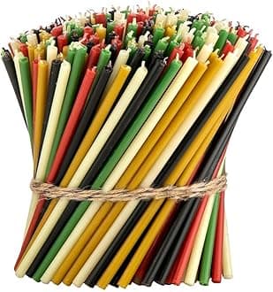 Thin Taper Beeswax Candles - Honey-Scented, Decorative Candles Ideal for Birthday Decoration or Church Prayers - 5 Colors Drip Free, Tall & Smokeless Pack of 250 pcs, 6.5 x 0.22 inch