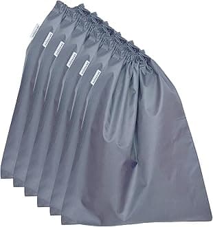 SHOESHINE Washable Shoe Bags Long Lasting Nylon Fabric Soft & Smooth Travel Shoes Pouch - 6 Pcs Grey Storage Shoe Cover