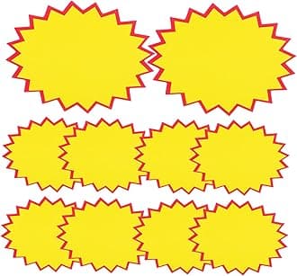 NUOBESTY Signs Retail Sale Signs Burst Signs Sales Label Tags for Retail Store Party Favors 100Pcs