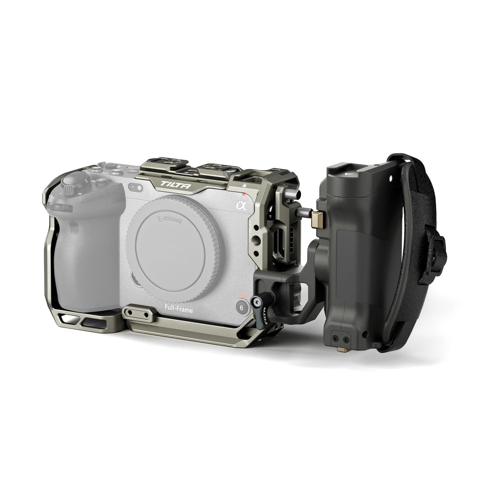 FX3 FX30 Cage, Full Camera Cage Compatible with Sony FX3/FX30 Lightweight Kit with HDMI Cable Clamp, Left Side Advanced Power Handle and USB-C Run/Stop Cable - Titanium Gray TA-T16-B-TG