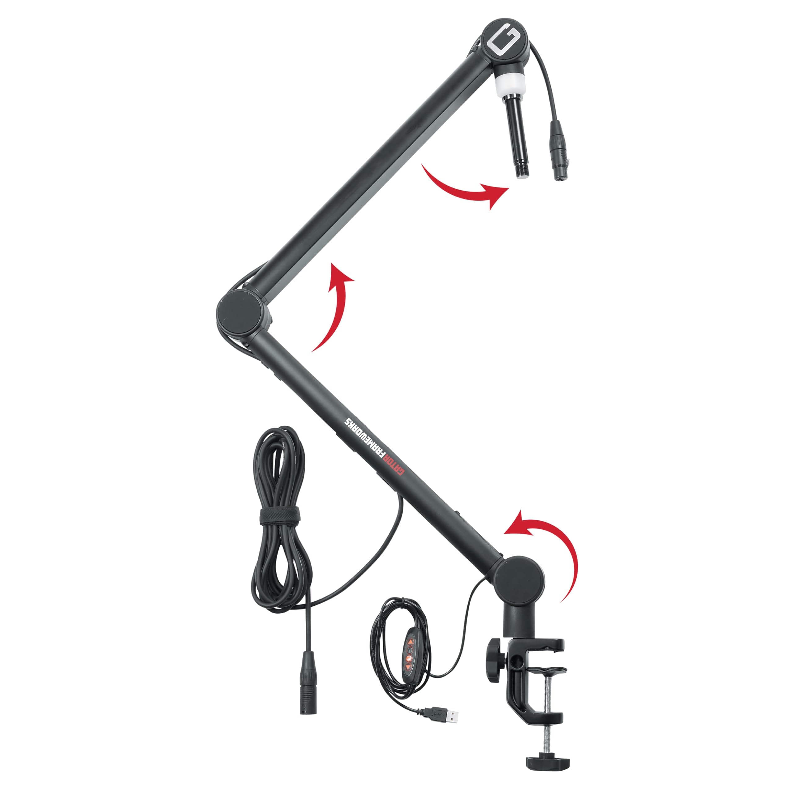 Gator Frameworks Professional Broadcast Boom Stand with On-Air Indicator Light