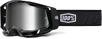 100% Racecraft 2 Mountain Bike & Motocross Goggles - MX and MTB Racing Protective Eyewear (Topo - Mirror Silver Lens)