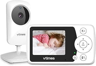 Baby Monitor with Camera and Audio, Video Baby Monitor No WiFi Night Vision 2.4" LCD Screen Portable Baby Camera Monitor Alarm Lullaby Temperature Sensor and 1000ft, Ideal for Baby/Elderly/Pet