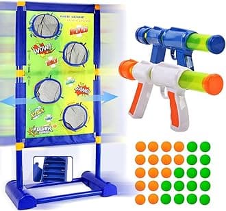 Shooting Game,Toy for 5-12 Year Old Boys and Girls, Outdoor Toys 2 Foam Ball Popper Air Toy Guns with Moving Shooting Target, 30 Foam Balls, Ideal Gift for Kids