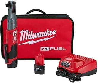 Milwaukee M12 FUEL 1/2" Ratchet with 2 Batteries and Charger Kit 2558-22