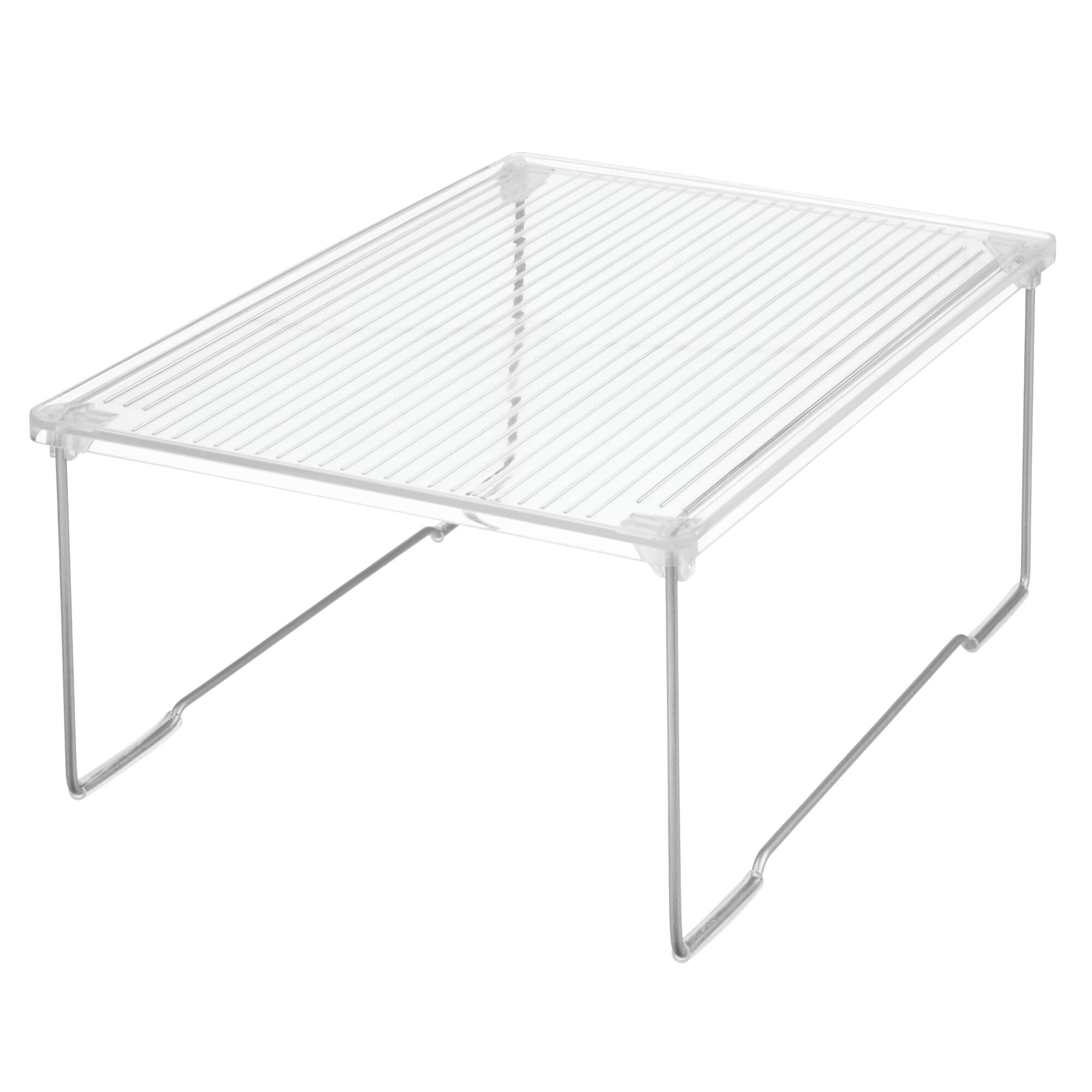 iDesign RPET Bath Stacking Shelf Clear Cabinet Organizer