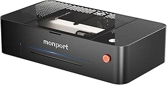 Monport Onyx 55W Desktop CO2 Laser Engraver＆Cutter,20x12 Workbed Lightburn Compatible with 5MP Camera Air Assit Cooling＆Exhaust System for Metal Wood Acrylic Leather More...