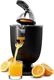 Electric orange juicer squeezer | Pro Stainless Steel Citrus Juicer with Soft Grip Handle for Effortless Juicing, Also Fits Lime & Grapefruit Auto Shutoff, Dishwasher-safe Parts, Pulp Control