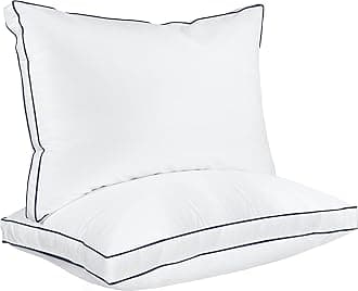 Utopia Bedding Bed Pillows for Sleeping King Size (Navy/White) Set of 2, Soft & Fluffy Pillow with Down Alternative Filling, Cooling, Hotel Quality, Gusseted Pillow for Back, Stomach or Side Sleepers