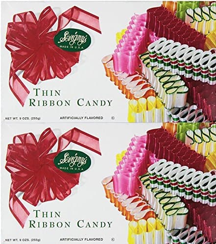 Thin Ribbon Candy - Made in USA. 9 Oz. Box, (2 Pack)