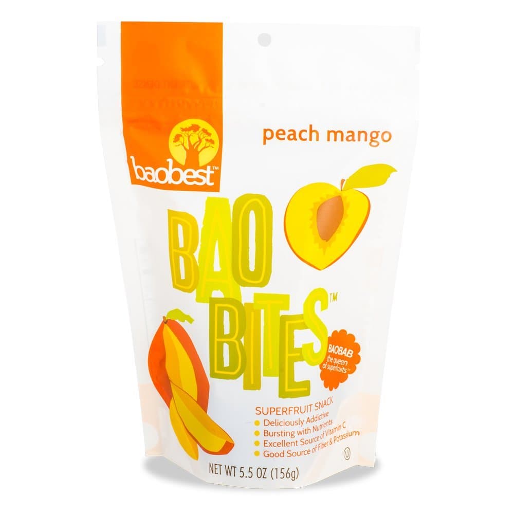 Baobest Baobites Super Fruit Snacks Peach Mango 5.5 Ounce