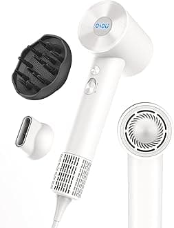 Hair Dryer with Diffuser for Women, Negative Ionic Blow Dryer for Curly Hair, High-Speed Hairdryer with 110, 000 RPM Brushless Motor, Small Compact Hair dryers for Travel