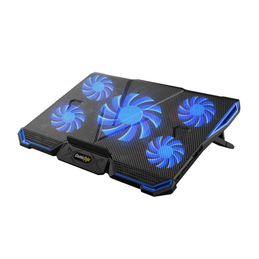 Cosmic Byte Asteroid Laptop Cooling Pad, Adjustable Height, 5 Fan Design, LED Light, USB Ports, Support Upto 17" laptops (Blue)