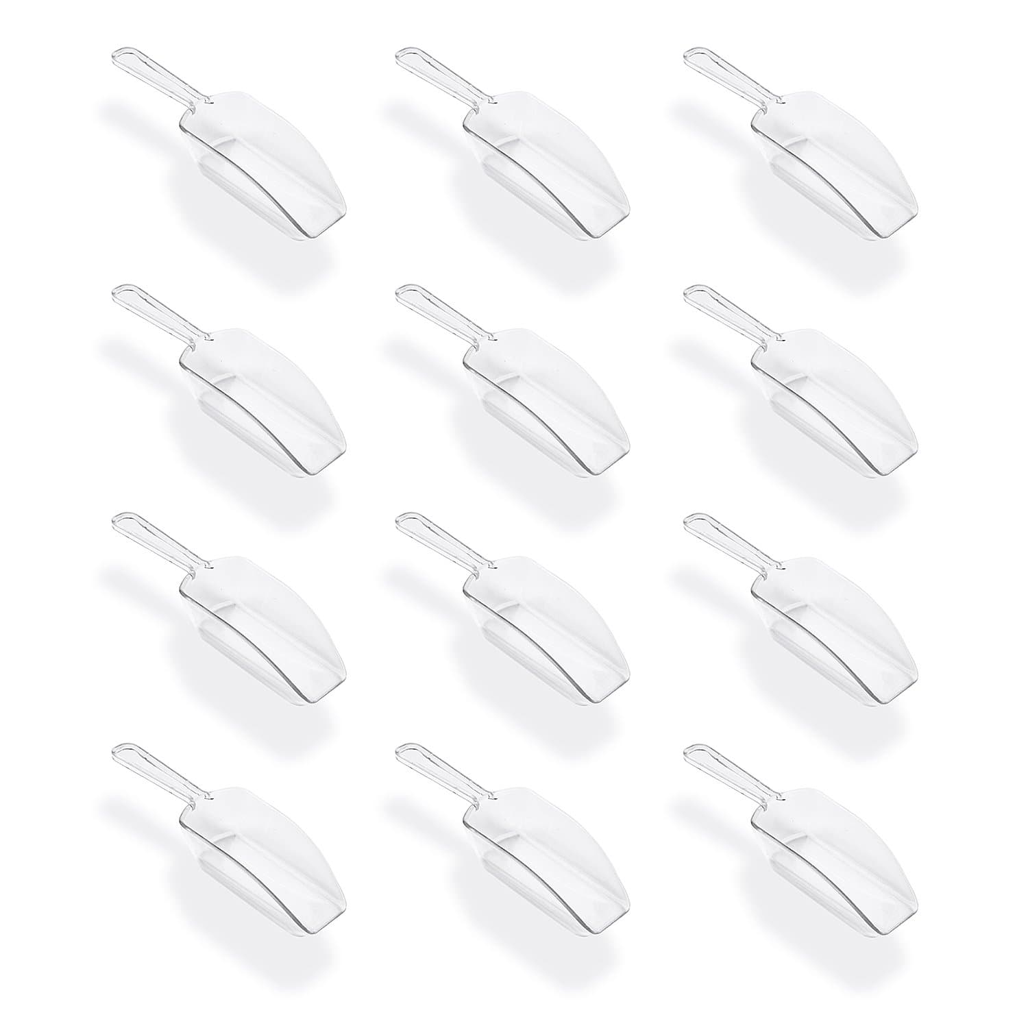 5.5" Mini Clear Acrylic Plastic Kitchen Scoops for Weddings, Candy Dessert Buffet, Ice Cream, Protein Powders, Coffee, Tea (12 Pack) by Super Z Outlet
